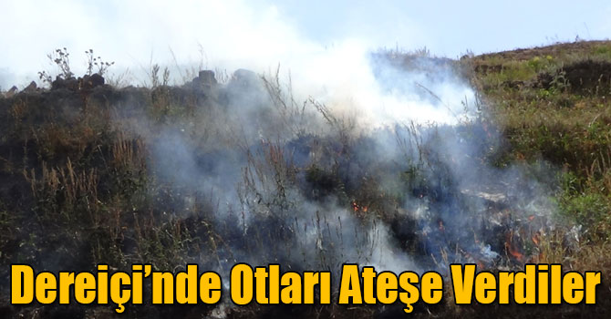 Dereiçi’nde Otları Ateşe Verdiler