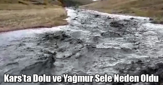 Kars’ta Dolu ve Yağmur Sele Neden Oldu