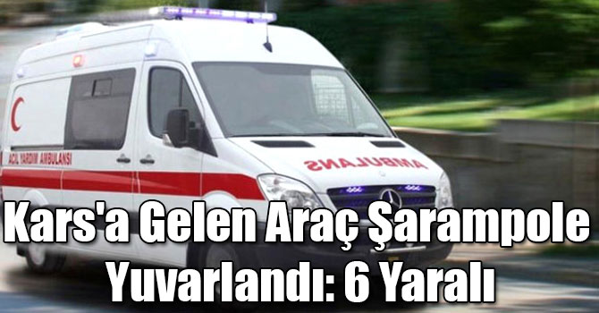 Kars'a Gelen Araç Şarampole Yuvarlandı: 6 Yaralı