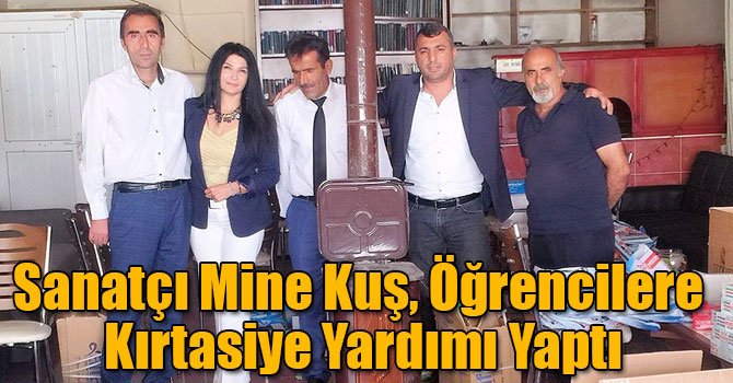 Sanatçı Mine Kuş, Sarıkamış’ta Öğrencilere Kırtasiye Yardımı Yaptı