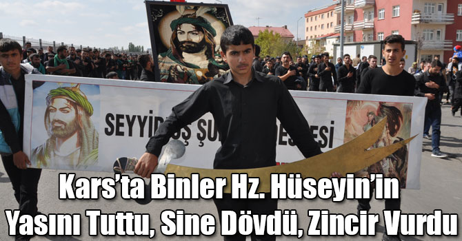 Kars’ta Binler Hz. Hüseyin’in Yasını Tuttu, Sine Dövdü, Zincir Vurdu