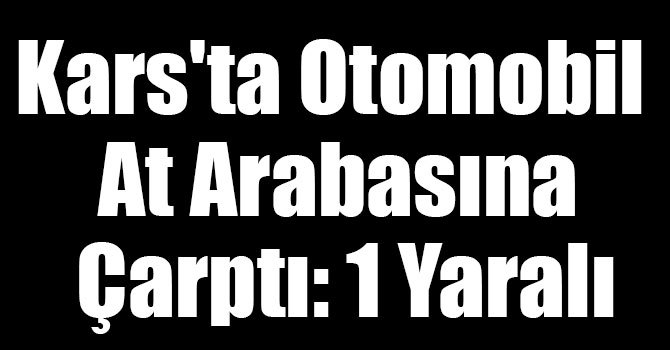 Kars'ta Otomobil At Arabasına Çarptı: 1 Yaralı