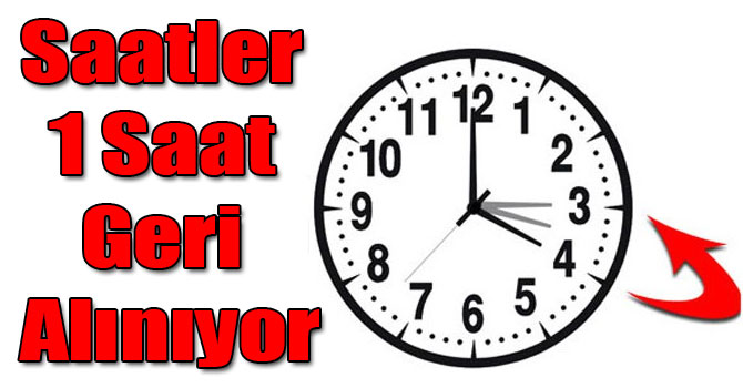 Saatler 1 Saat Geri Alınıyor