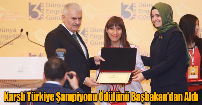 Karslı Türkiye Şampiyonu Ödülünü Başbakan’dan Aldı