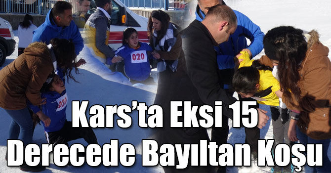 Kars’ta Eksi 15 Derecede Bayıltan Koşu