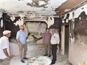 Başkan Togar’dan yangında evi hasar gören aileye destek