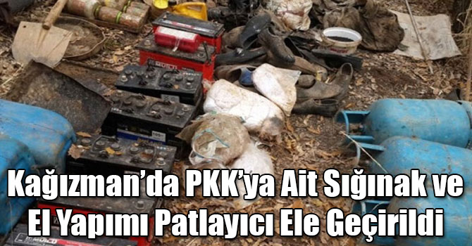 Kağızman’da PKK’ya Ait Sığınak ve El Yapımı Patlayıcı Ele Geçirildi