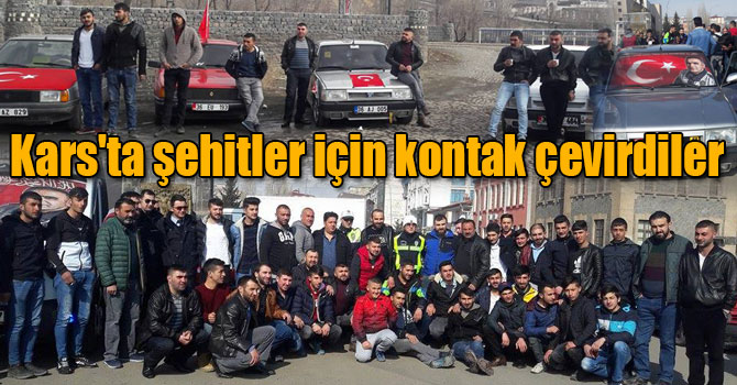 Nostalji tutkunları Kars'ta şehitler için kontak çevirdi