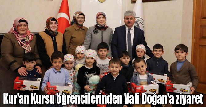 Temel Yıldırım Kur'an Kursu öğrencilerinden Vali Doğan'a ziyaret