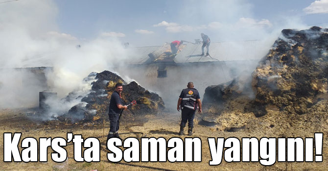 Kars’ta saman yangını!