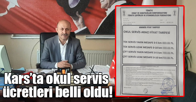 Kars’ta okul servis ücretleri belli oldu!