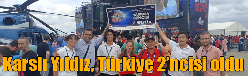 Türkiye 2’ncisi Karslı öğrenci Nisa Gül Yıldız, TEKNOFEST finalinde ödülünü aldı