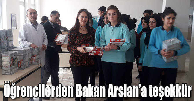 Hasan Harakani Anadolu Lisesinden Bakan Arslan’a teşekkür