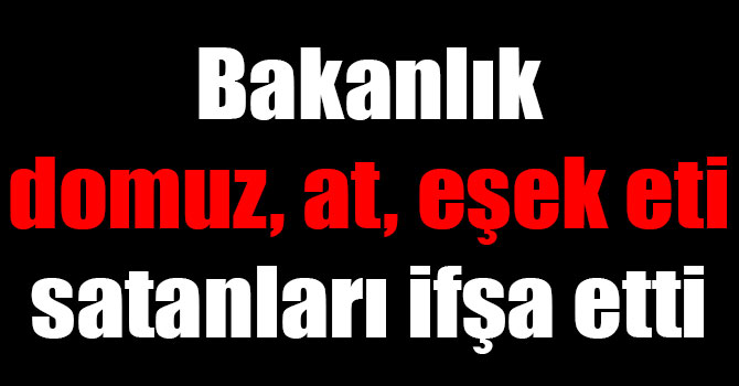 Bakanlık domuz, at, eşek eti satanları ifşa etti