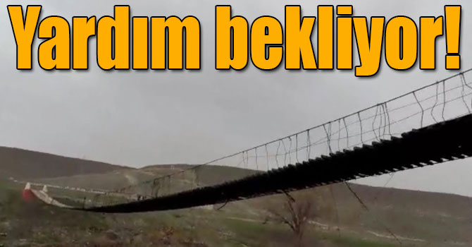 Kars’ta köylüler çelik telleri kopan asma köprünün yapılmasını istiyor
