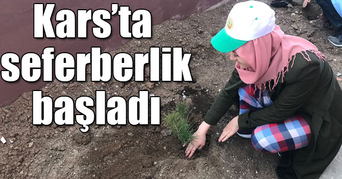 Kars KYK’dan ağaçlandırma seferberliği