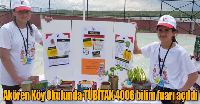 Akören Köy Okulunda TÜBİTAK 4006 bilim fuarı açıldı