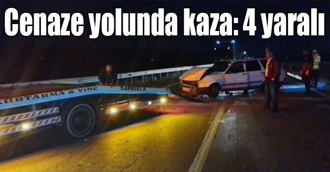  Cenaze yolunda kaza: 4 yaralı