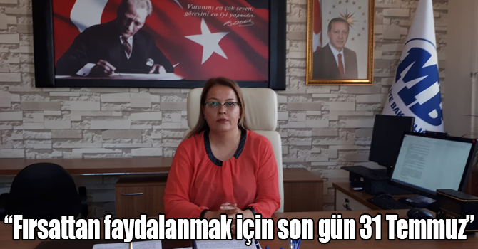Defterdar Topal: “Fırsattan faydalanmak için son gün 31 Temmuz”