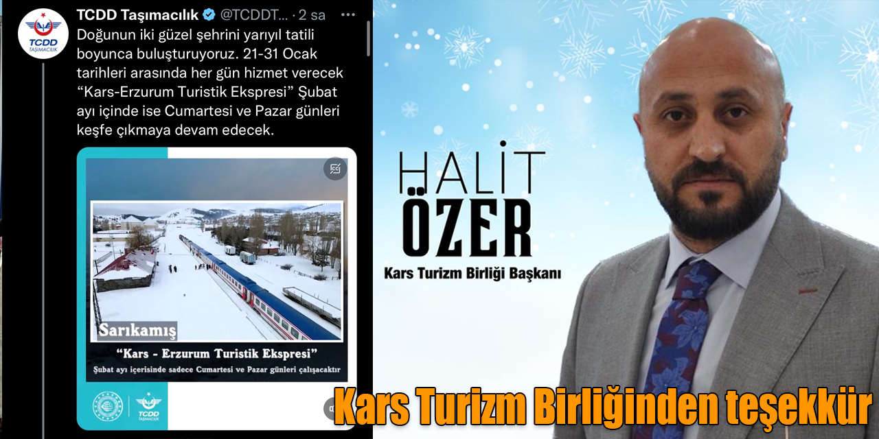 Kars Turizm Birliğinden teşekkür