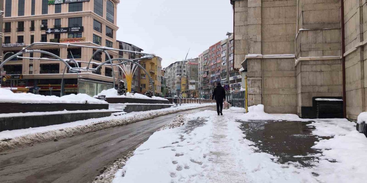 Erzurum güne karla uyandı