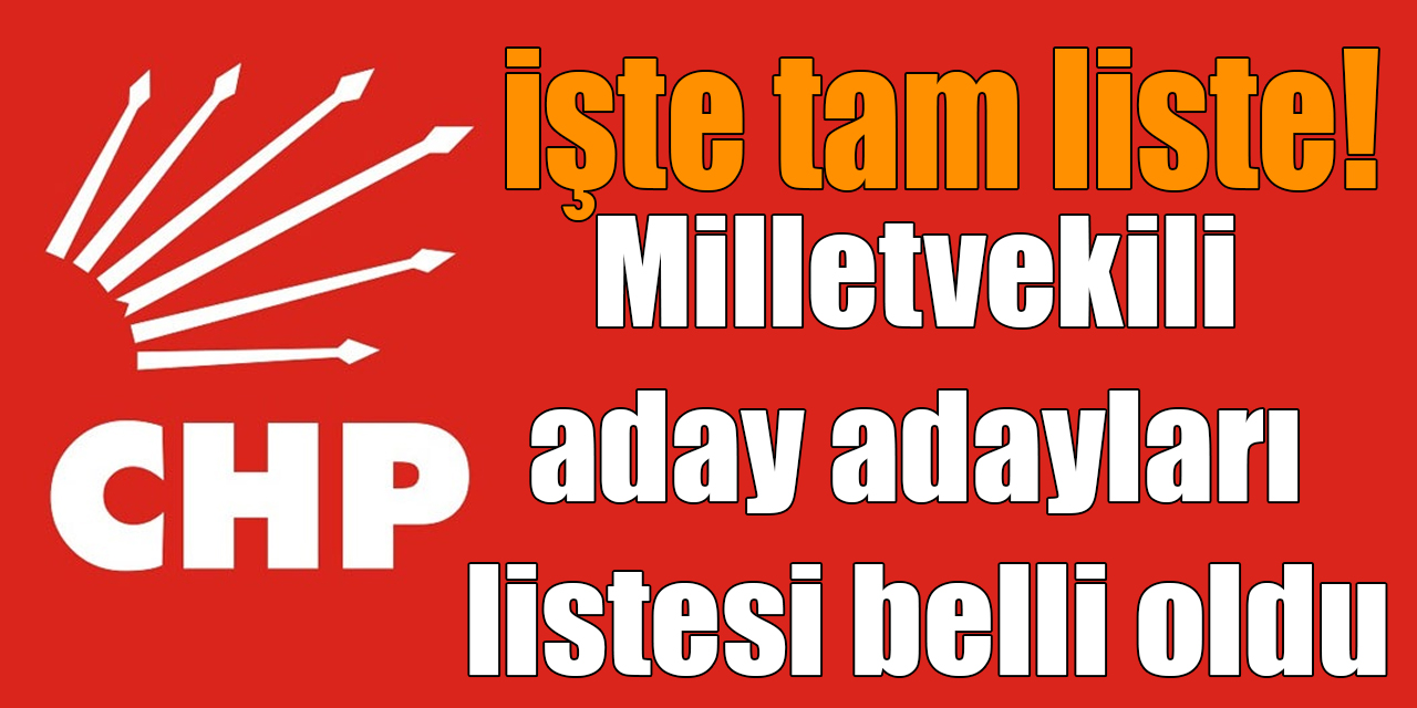 CHP milletvekili aday adayları listesi belli oldu; İşte tam liste!