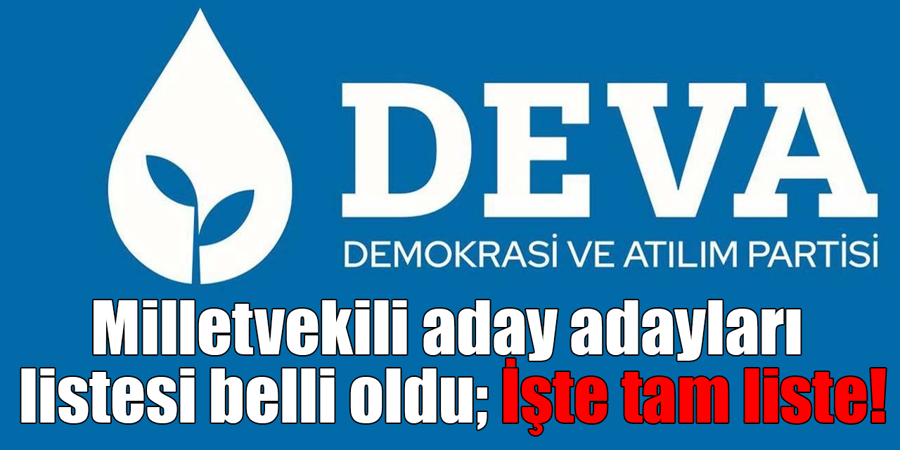 deva parti milletvekili aday adayları listesi belli oldu İşte tam liste