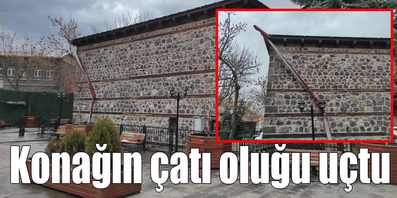 GAMP Konağının çatı oluğu uçtu