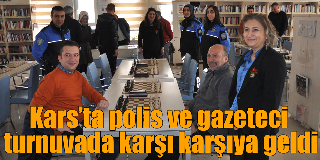 Kars’ta polis ve gazeteci turnuvada karşı karşıya geldi