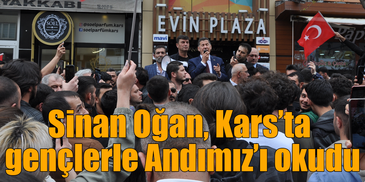 Sinan Oğan, Kars’ta gençlerle Andımız’ı okudu