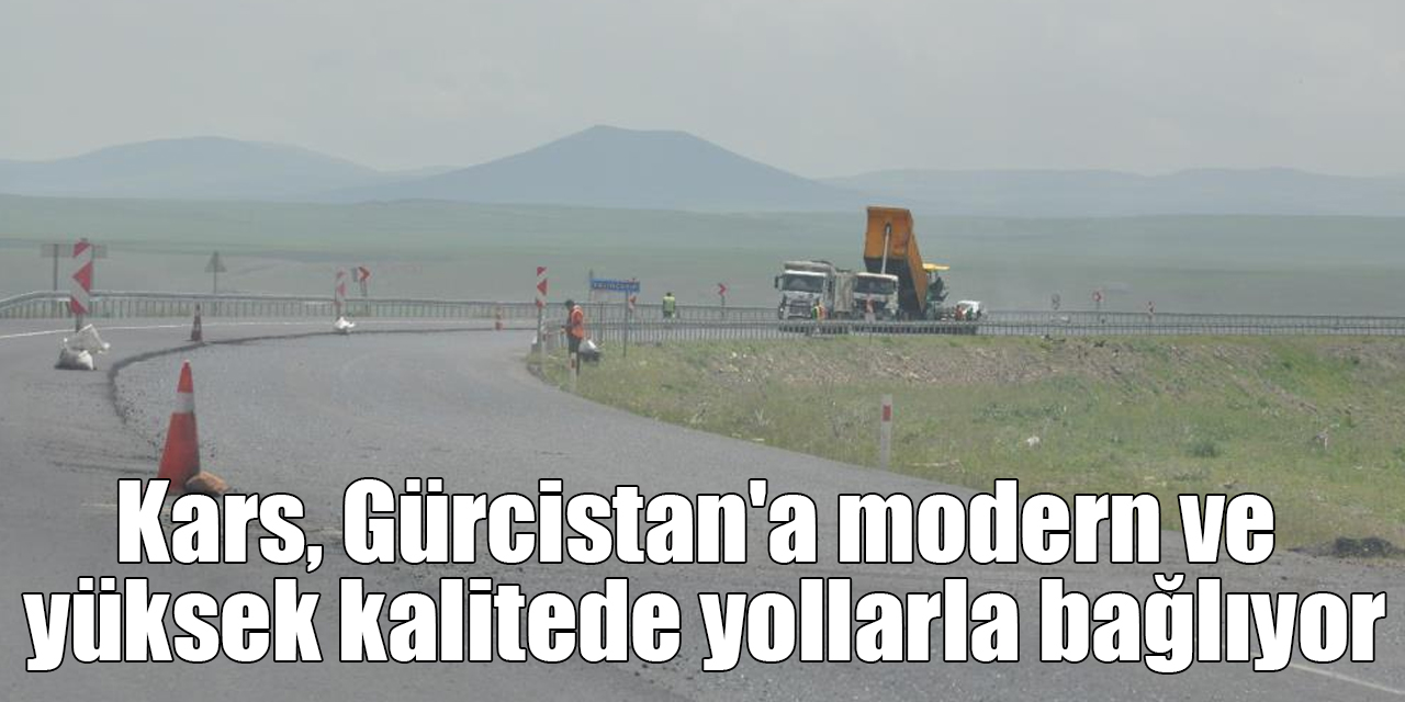 Kars-Arpaçay arasında yol çalışmaları devam ediyor