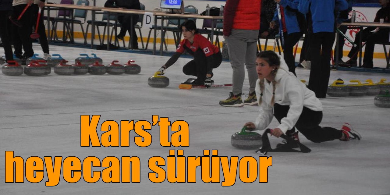 Kars’ta Curling Türkiye Şampiyonası heyecanı sürüyor