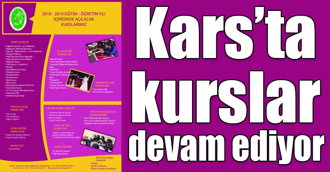 Kars’ta kurslar devam ediyor