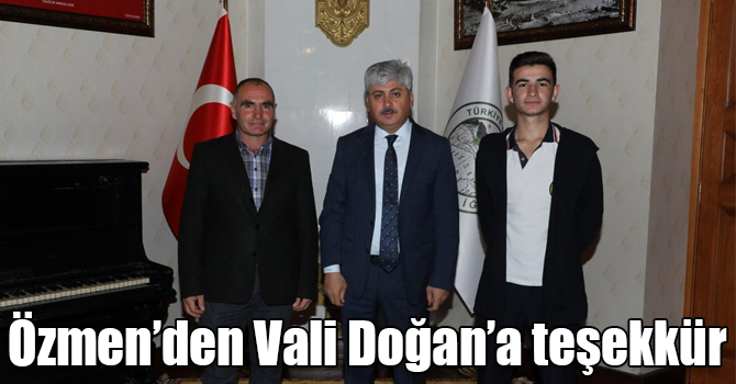 Özmen’den Vali Doğan’a teşekkür