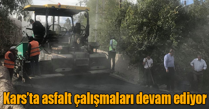 Kars’ta asfalt çalışmaları devam ediyor