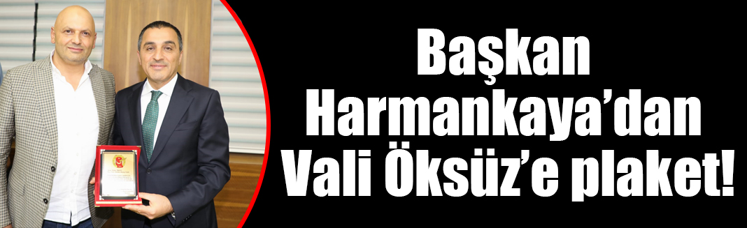 Başkan Harmankaya’dan Vali Öksüz’e plaket!