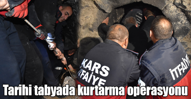 Kars'ta tarihi tabyada kurtarma operasyonu