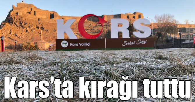 Soğuk havanın etkili olduğu Kars’ta kırağı tuttu