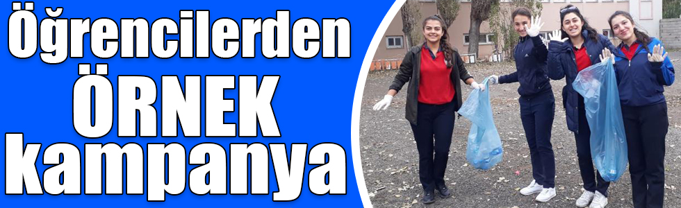 Karslı öğrencilerden çevre temizliği