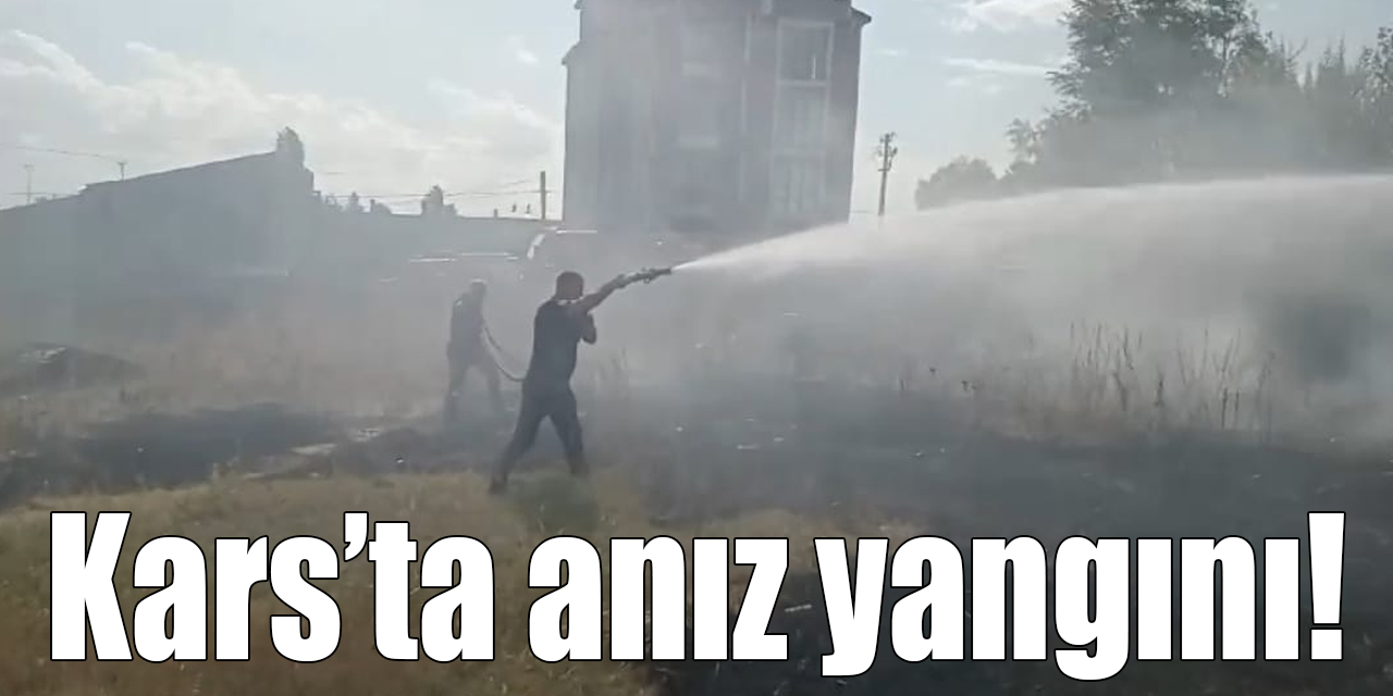 Kars’ta anız yangını!