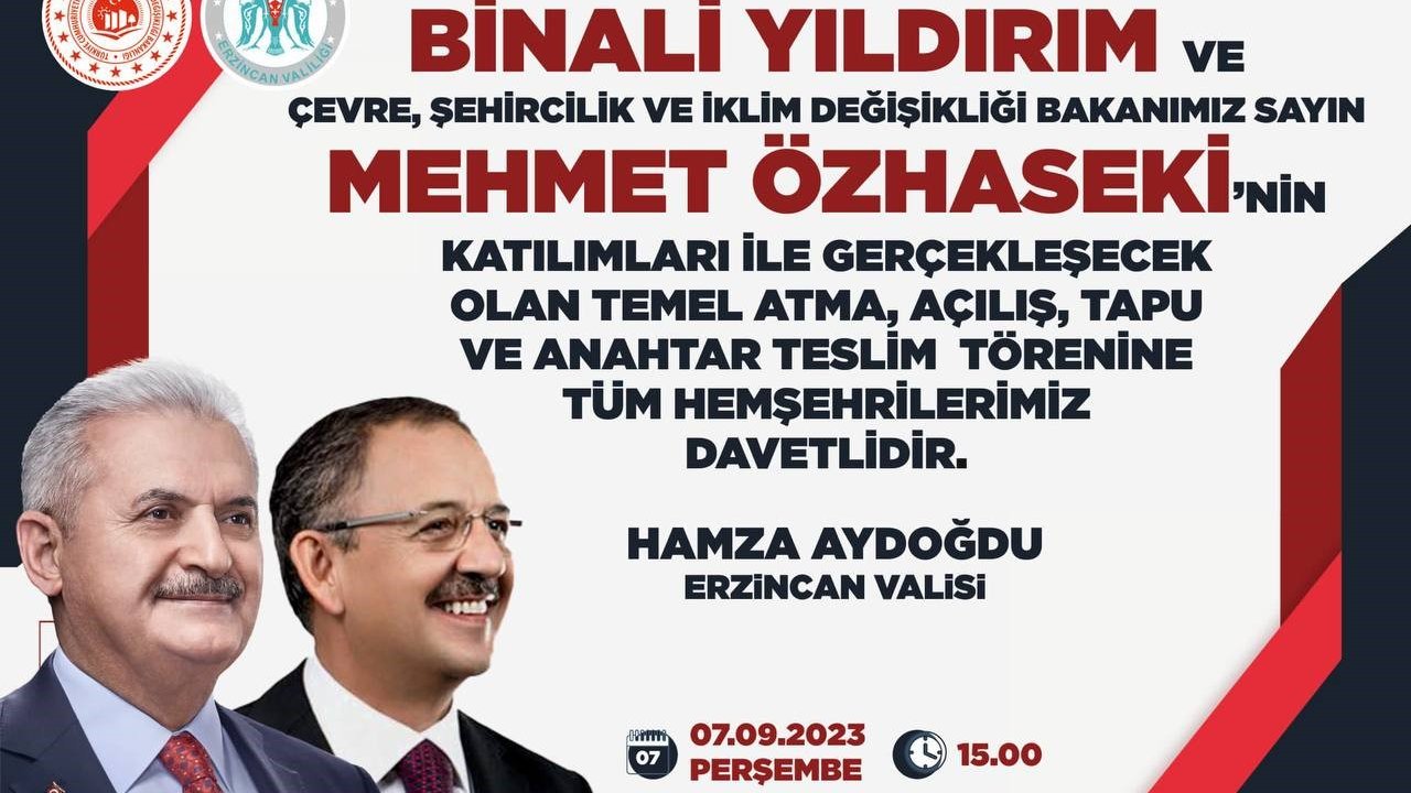 Bakan Özhasaki, Erzincan’a geliyor