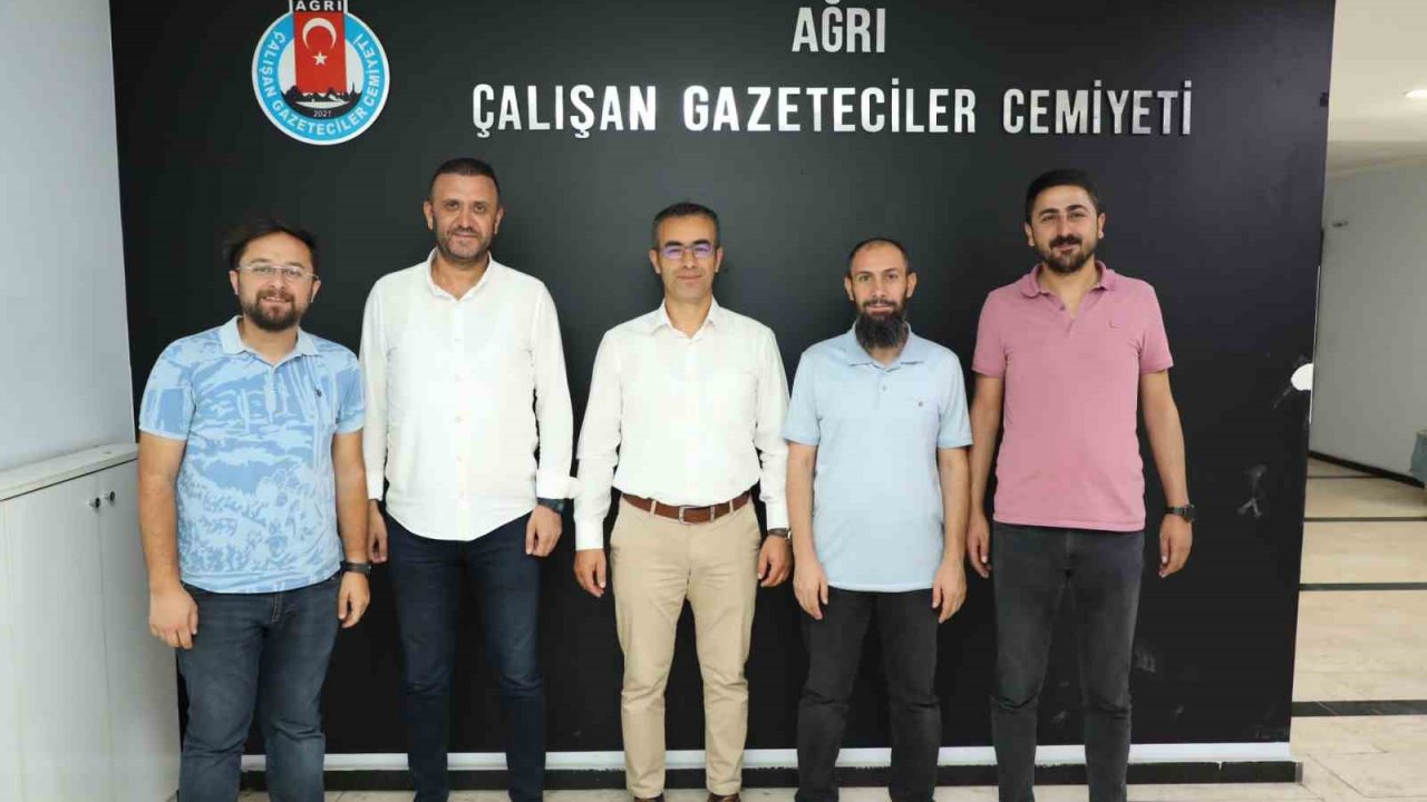 Ağrı Gençlik ve Spor İl Müdürü Din, Çalışan Gazeteciler Cemiyeti’ni ziyaret etti