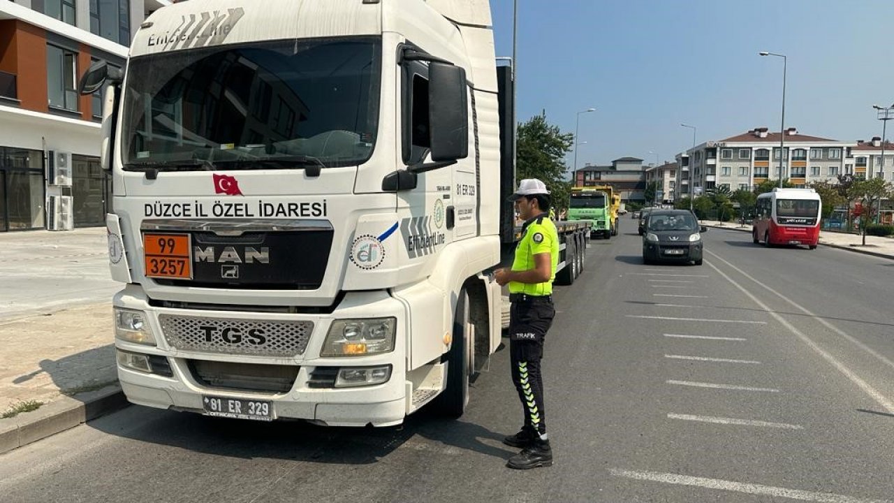 Düzce’de yasak yola giren ağır taşıtlara ceza yağdı