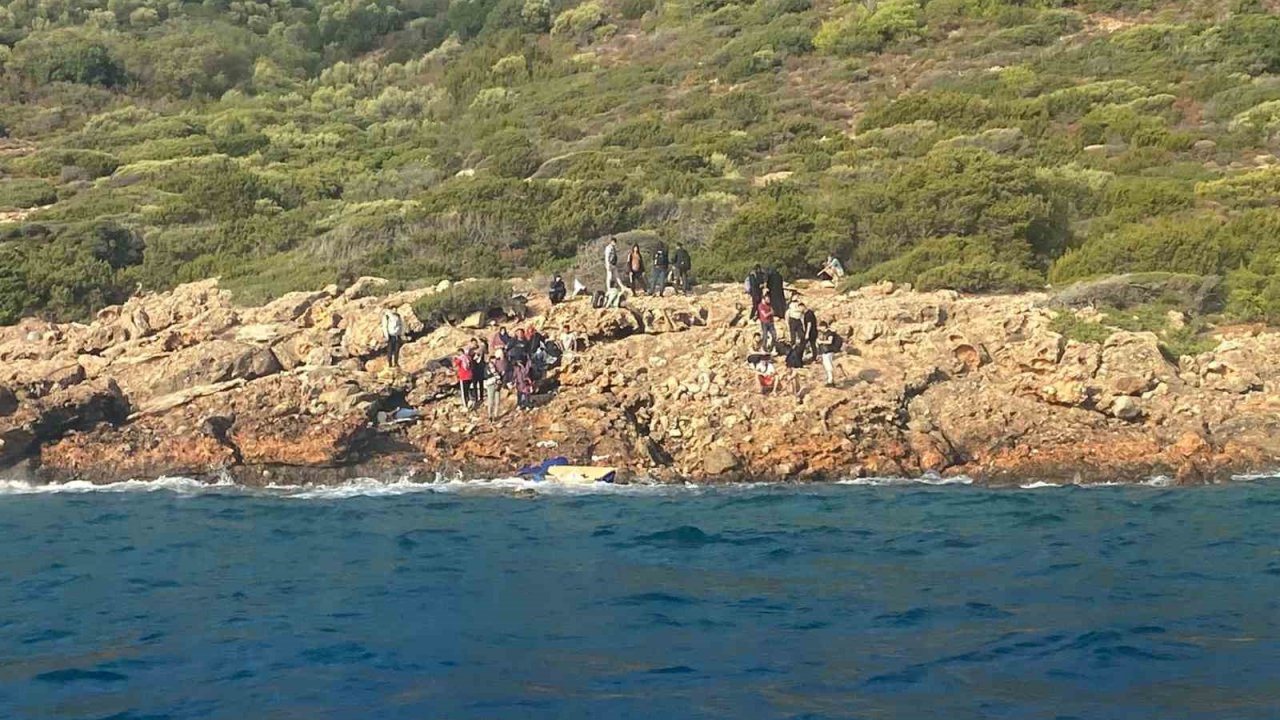 Adada mahsur kalana 36 düzensiz göçmen kurtarıldı