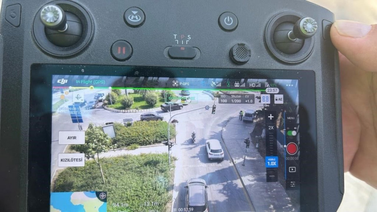 Drone destekli denetimlerde 1 saatte 15 araç cezadan kaçamadı
