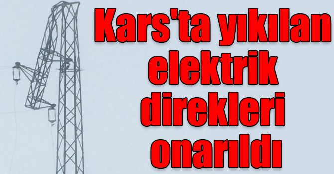 Kars'ta yıkılan elektrik direkleri onarıldı