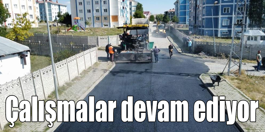 Kars’ta yol yapım çalışmaları devam ediyor