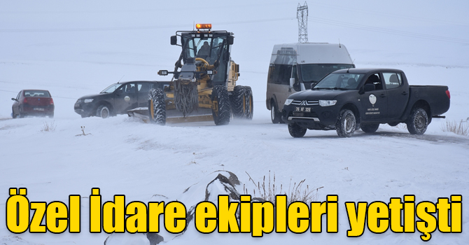 Kars'ta yolda kalanların imdadına Özel İdare ekipleri yetişti