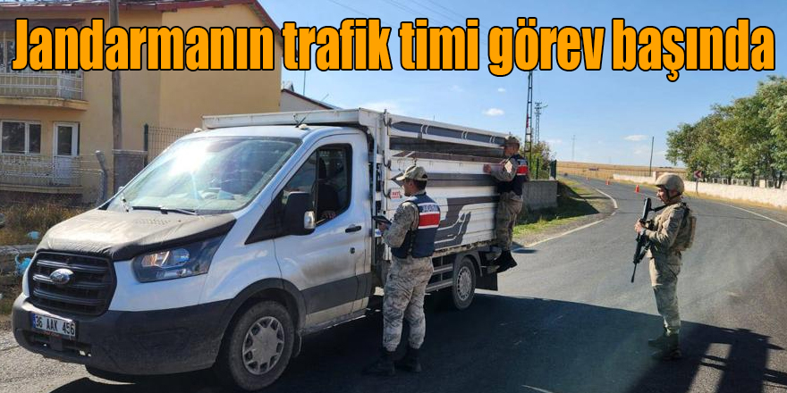 Jandarmanın trafik timi görev başında