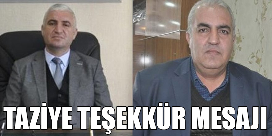 TAZİYE TEŞEKKÜR MESAJI